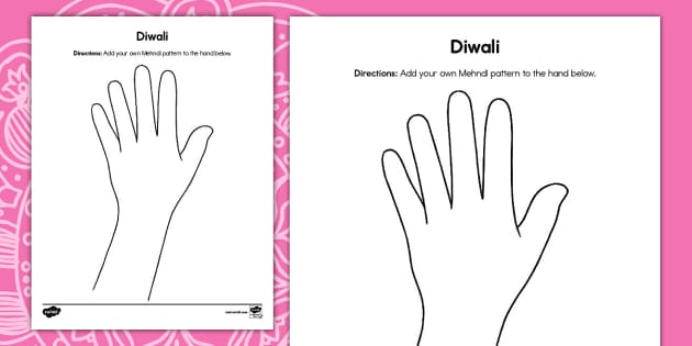 Diwali Hand Outline Activity