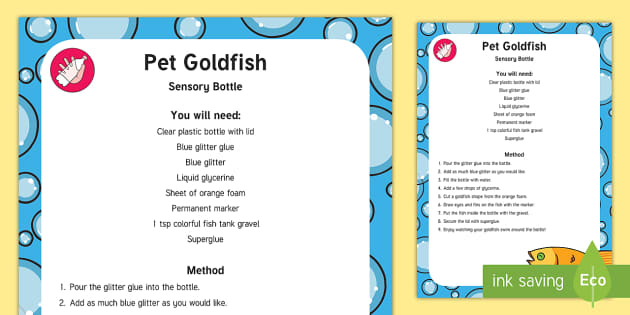 My Pet Goldfish Sensory Bottle