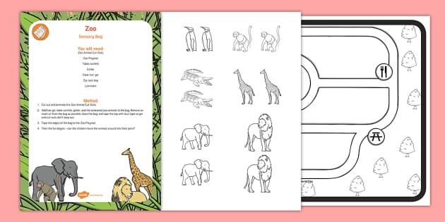 Zoo Sensory Bag Coloring Pages
