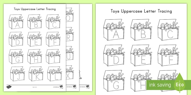 Toys Uppercase Letter Tracing Activity