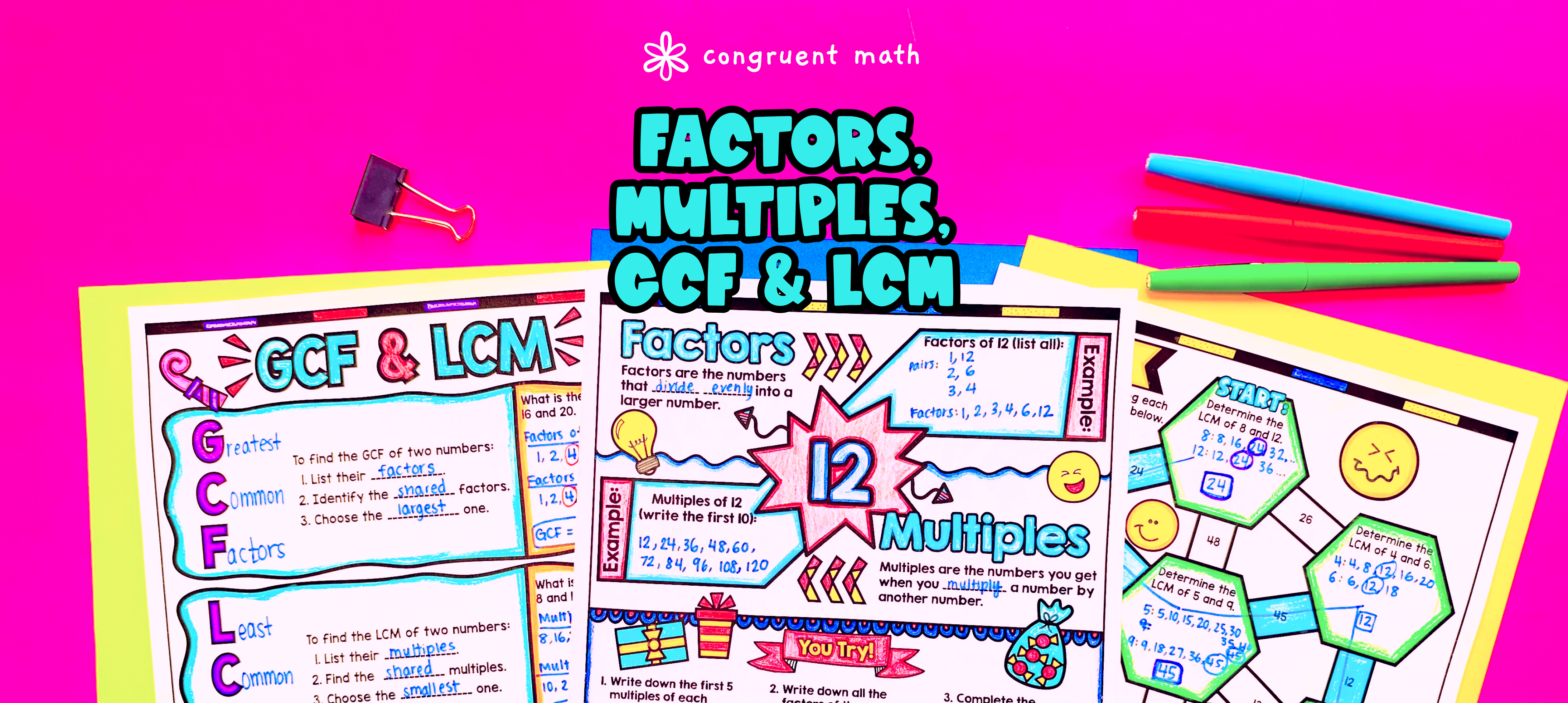 GCF and LCM Greatest Common Factor Least Common Multiples Lesson Plan