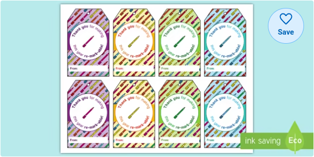 Teacher Appreciation – Marker Gift Tag