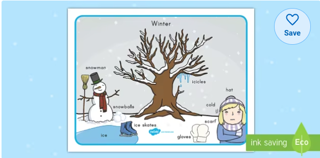 Winter Scene Word Mat