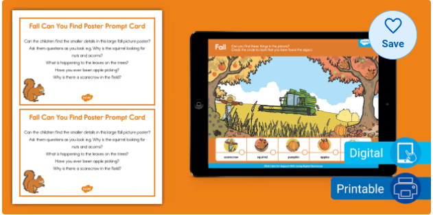 Fall Can you Find? Picture Activity