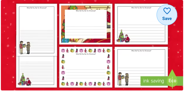 What Did You Get for Christmas? Writing Frames