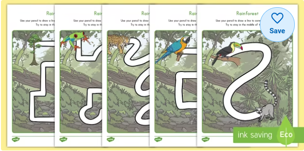 Rainforest Pencil Control Activity