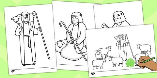 The Lost Sheep Story Coloring Sheets