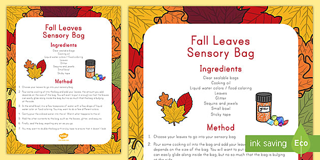 Fall Leaves Sensory Bag