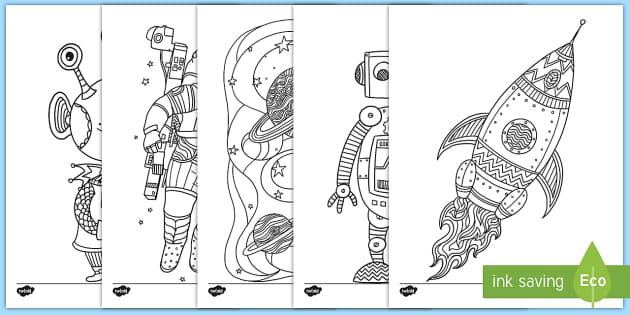 Space Mindfulness Coloring Sheets