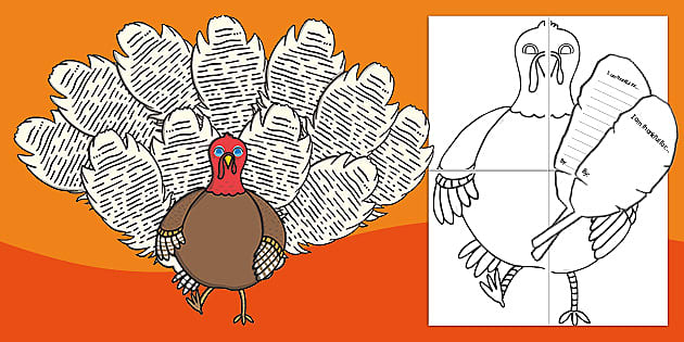 Giving Thanks Turkey Feather Class Writing Project