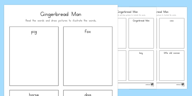 The Gingerbread Man Read and Draw Worksheet