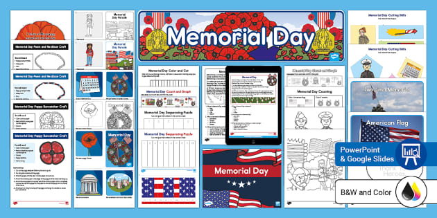 Memorial Day Activity Pack for K-2nd Grade