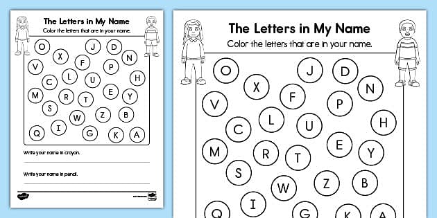 The Letters in My Name Activity