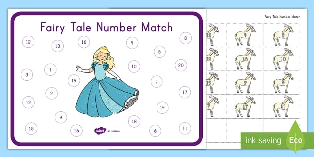 Fairy Tale Number Match Activity Mat