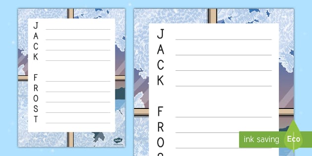Jack Frost Acrostic Poem