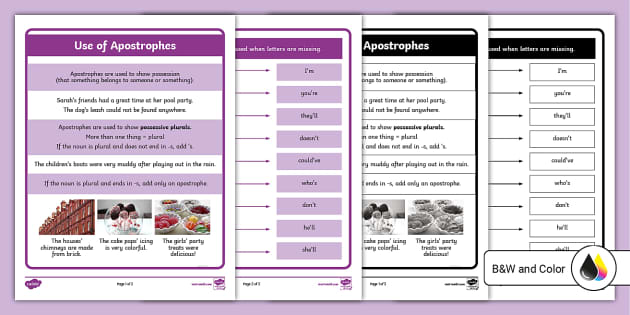 Use of Apostrophes Visual Aid