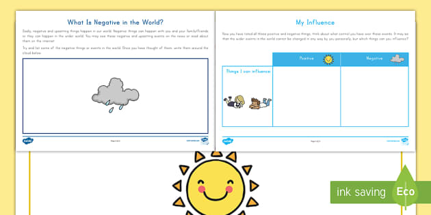 What is Positive and Negative in the World? Worksheets