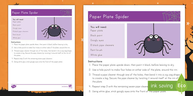 Paper Plate Spider Craft Instructions