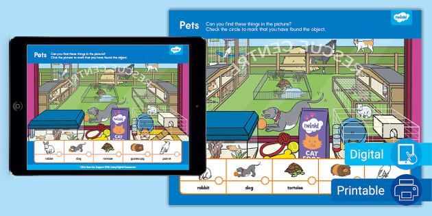 Pets Can You Find Picture Activity