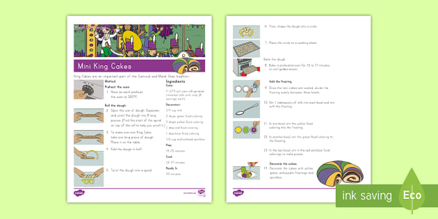 Mini King Cakes Classroom Recipe