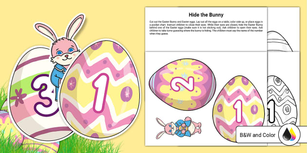 Hide the Bunny Number Recognition 1-10 Activity