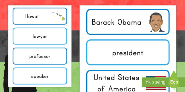 Barack Obama Word Cards