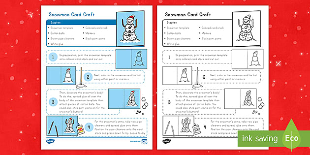 Snowman Card Craft