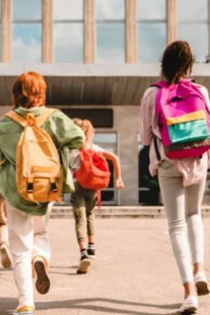 children walking to school