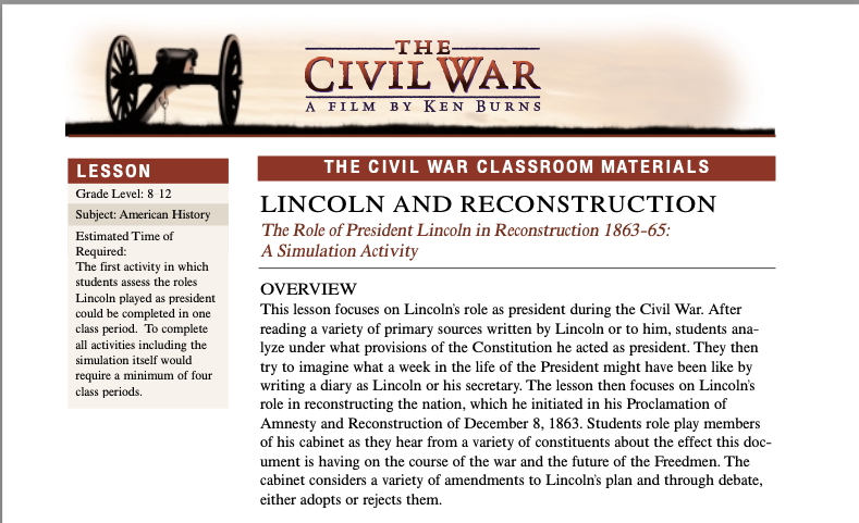 Lincoln and the Reconstruction