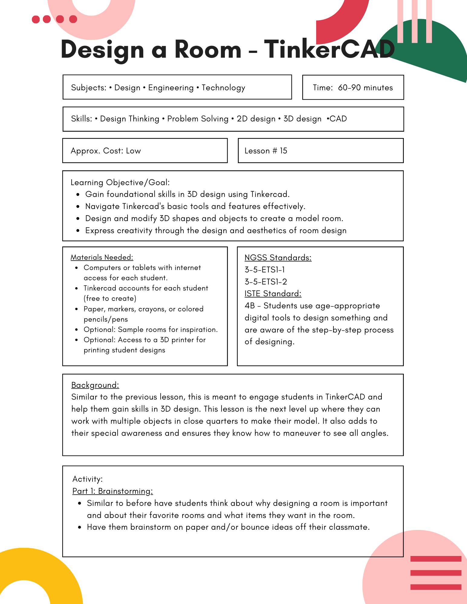 Design Your Own Room in TinkerCAD