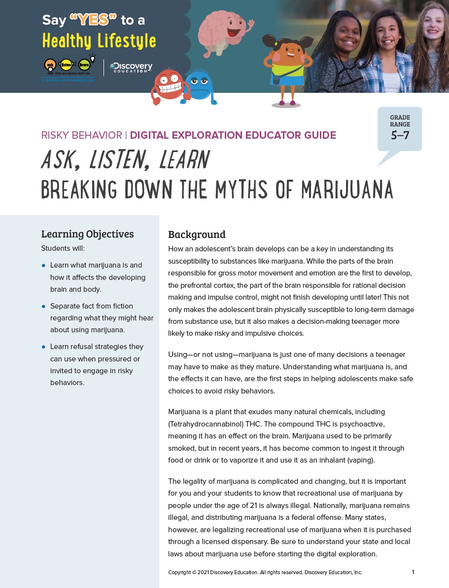 Breaking Down the Myths of Marijuana: Digital Exploration Guide + Materials