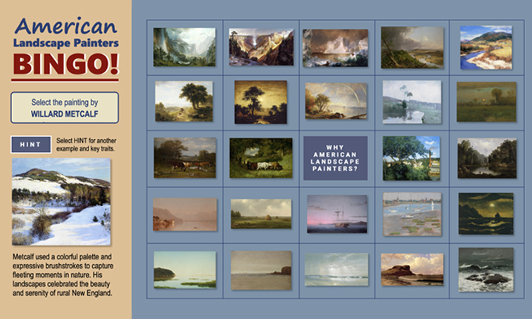 American Landscape Painters BINGO