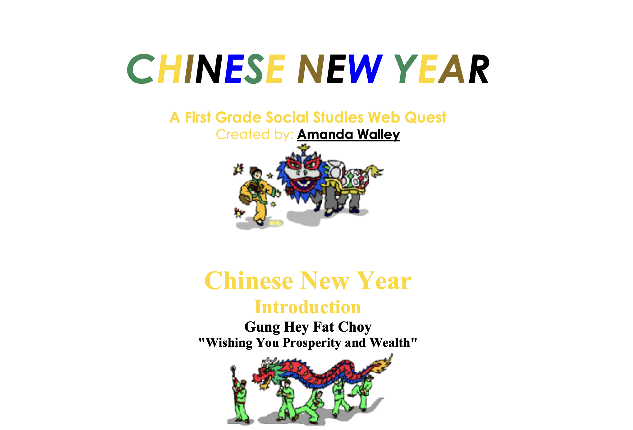 Chinese New Year Webquest