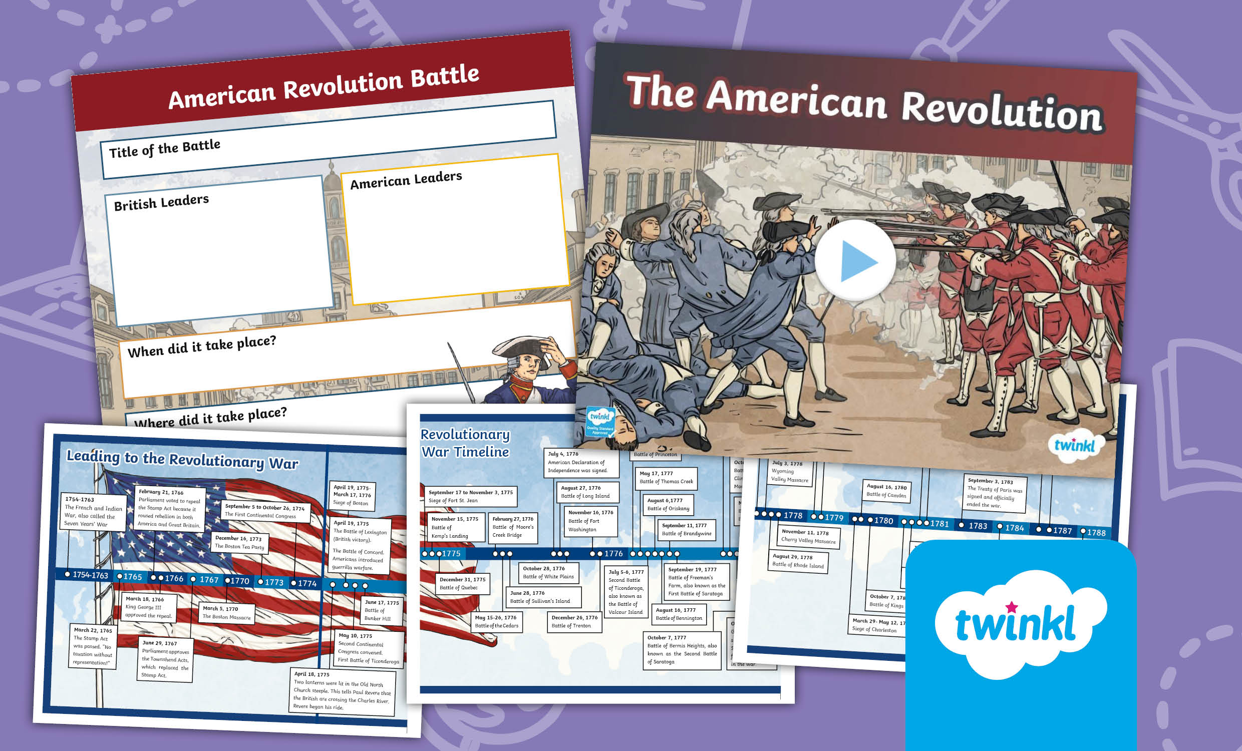 American Revolution Lesson Pack for 3rd-5th Grade