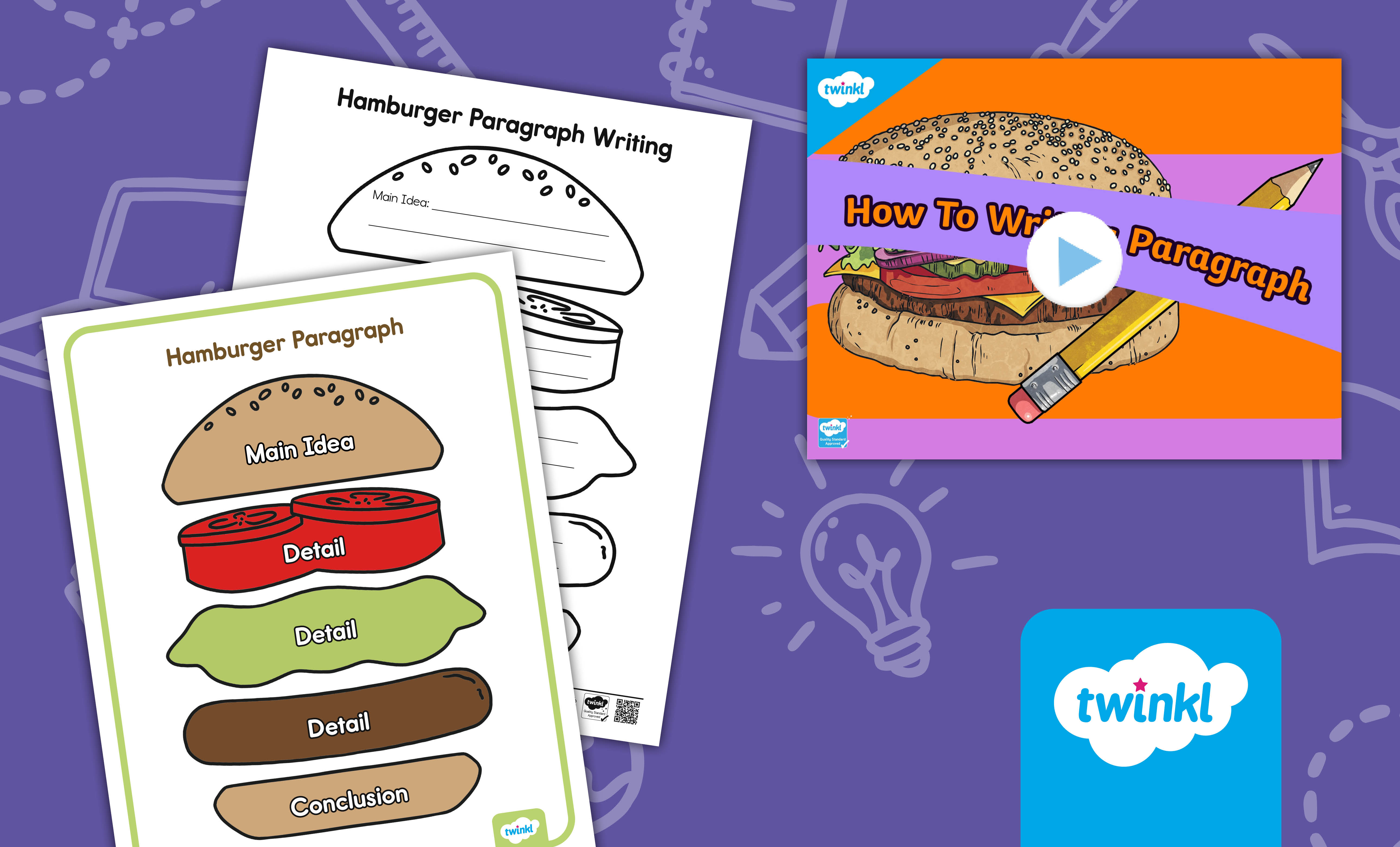 Hamburger Paragraph Writing Lesson for K-2nd Grade