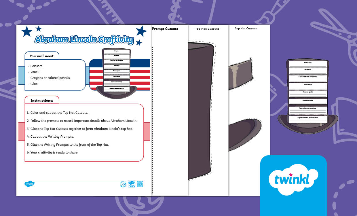 Abraham Lincoln Craftivity for 3rd-5th Grade