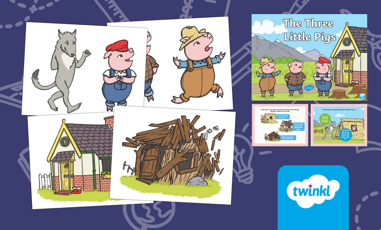 The Three Little Pigs Traditional Tale Lesson Story Pack for PreK-K