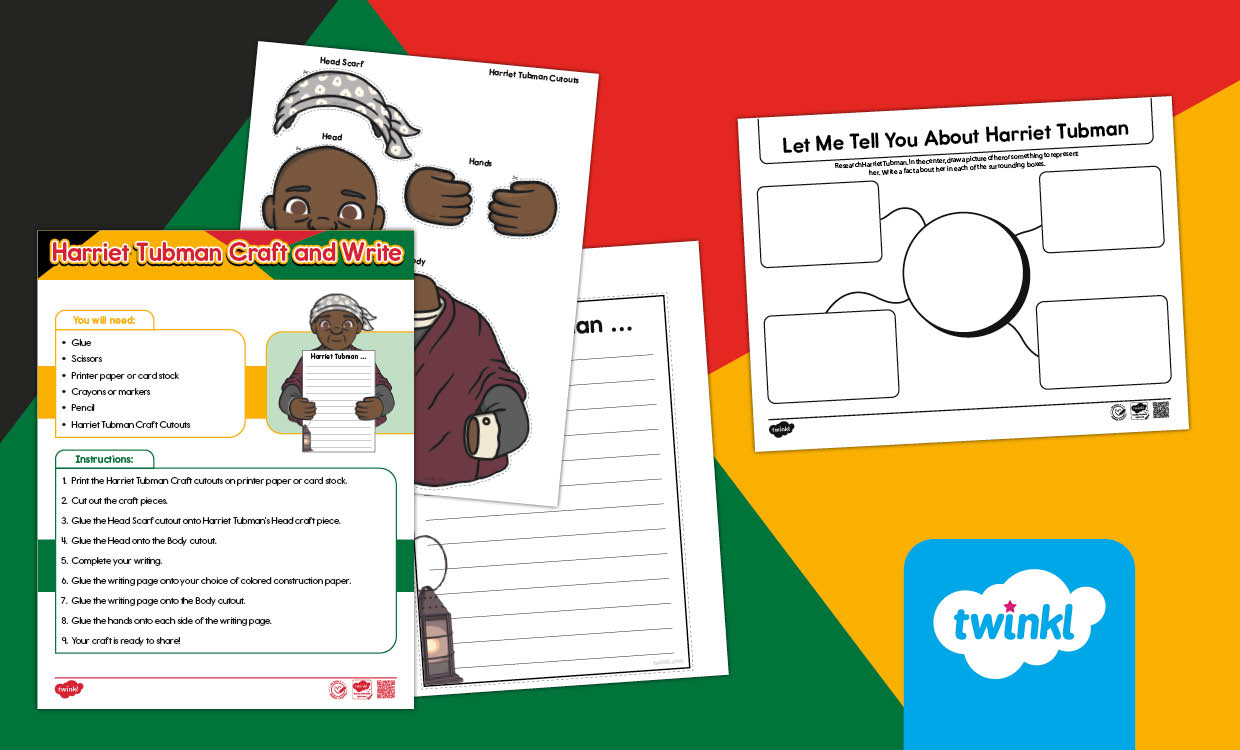  Harriet Tubman Craft & Writing Activities for K-2nd Grade