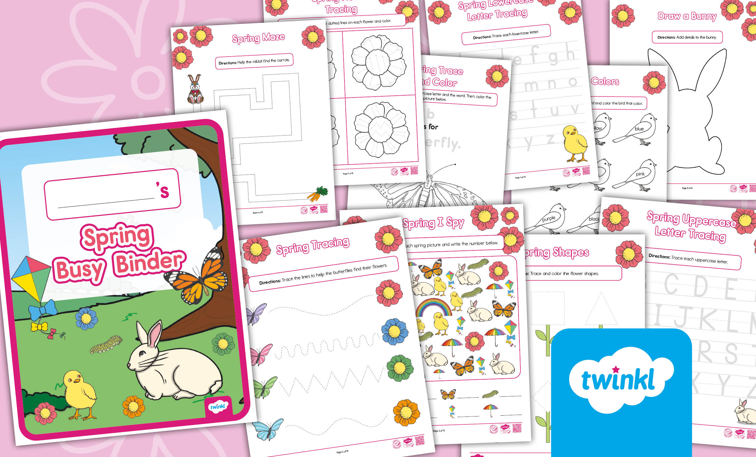 Early Childhood No-Prep Spring Busy Binder – Fine Motor & Learning Activities for PK-K