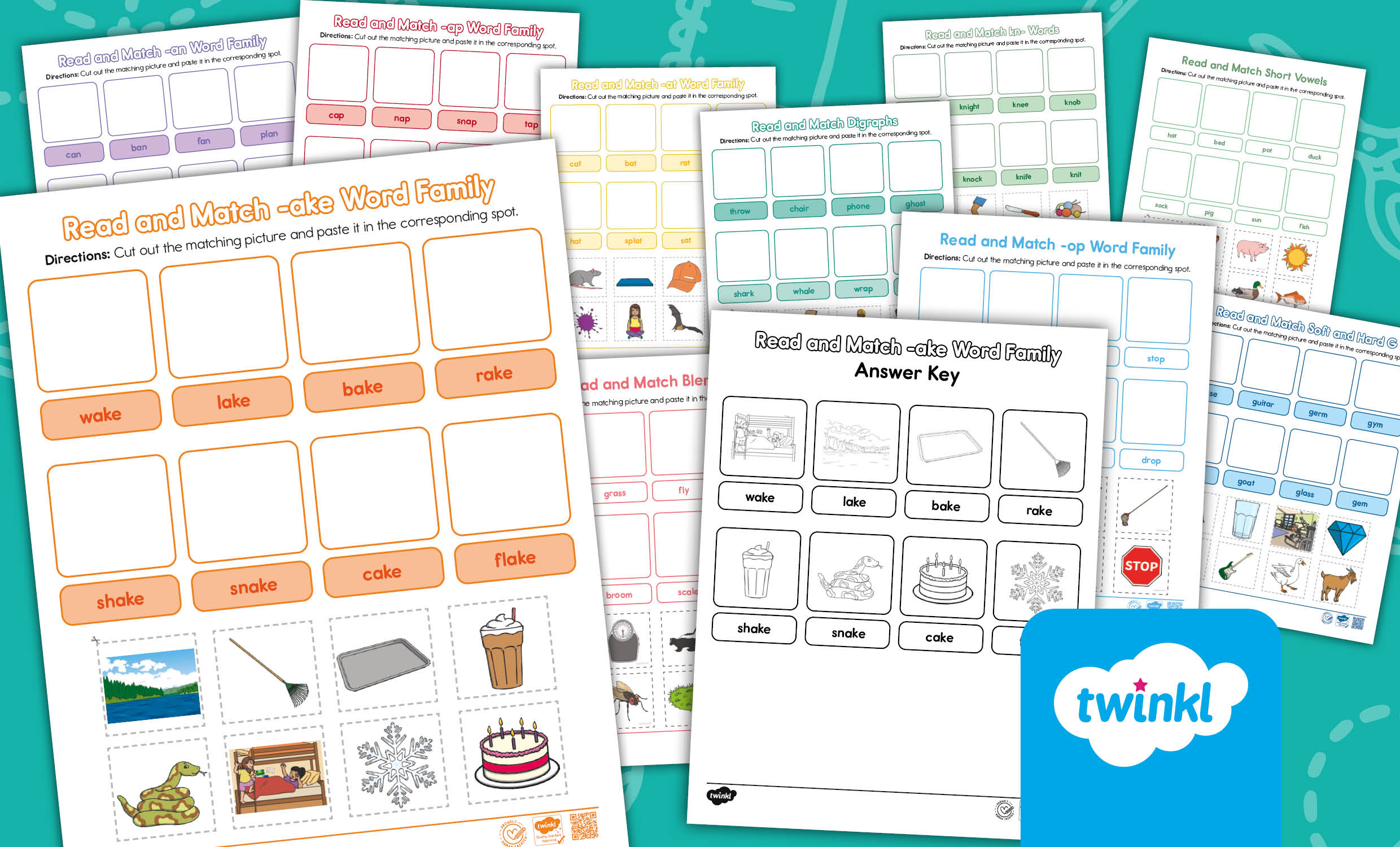 Read and Match Phonics Pack for K-2nd Grade