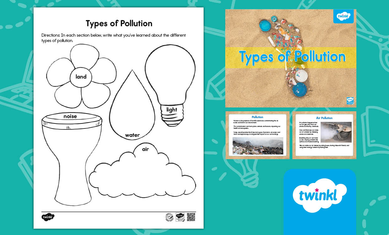 Types of Pollution Lesson Pack for K-2nd Grade