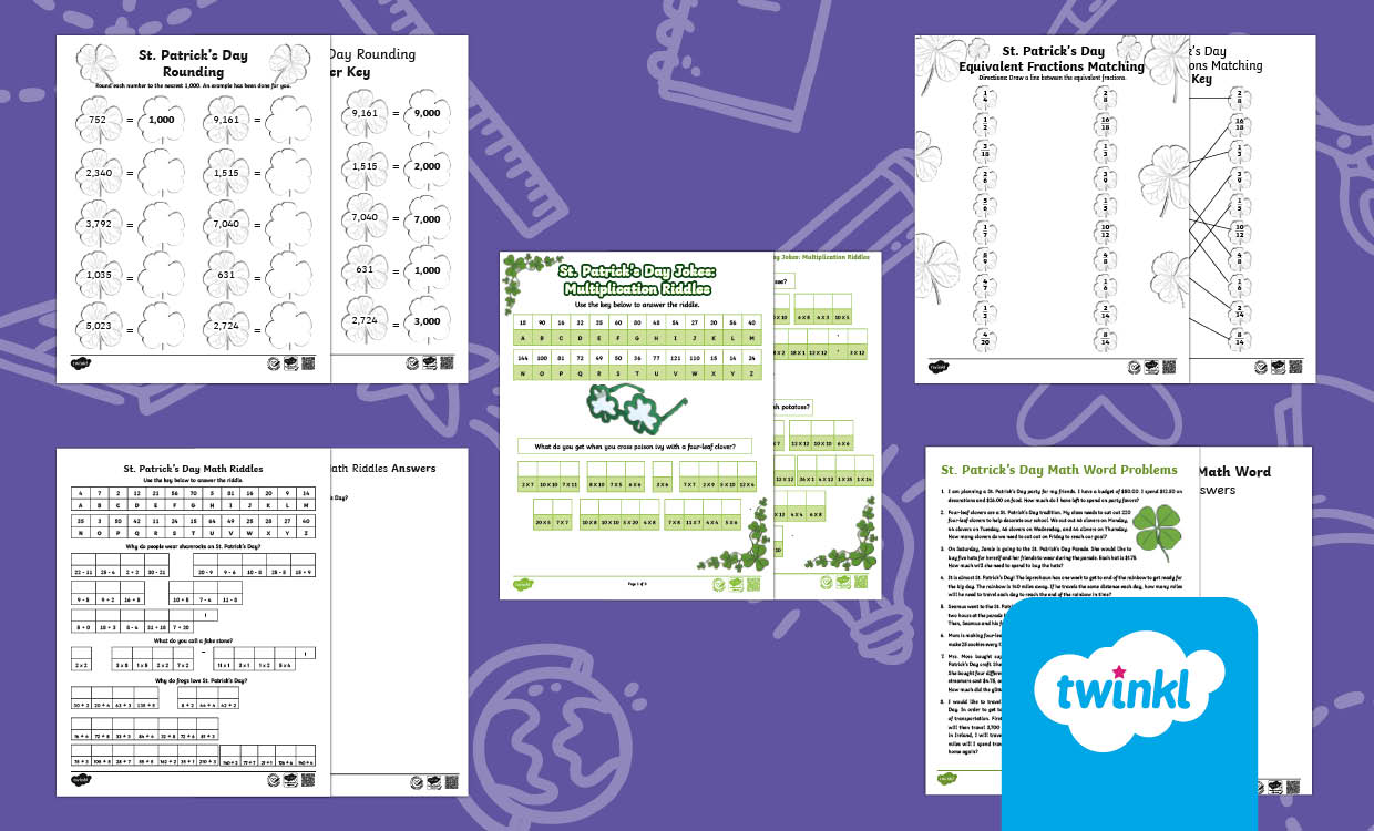 St. Patrick’s Day Math Lesson Bundle for 3rd-5th Grade