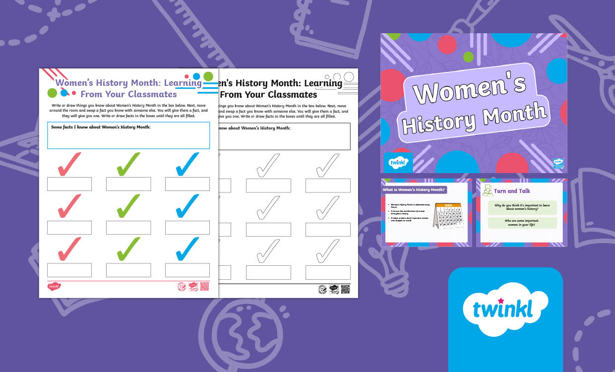 Women's History Month Lesson Starter Bundle – PowerPoint & Interactive Activity for 3rd-5th Grade