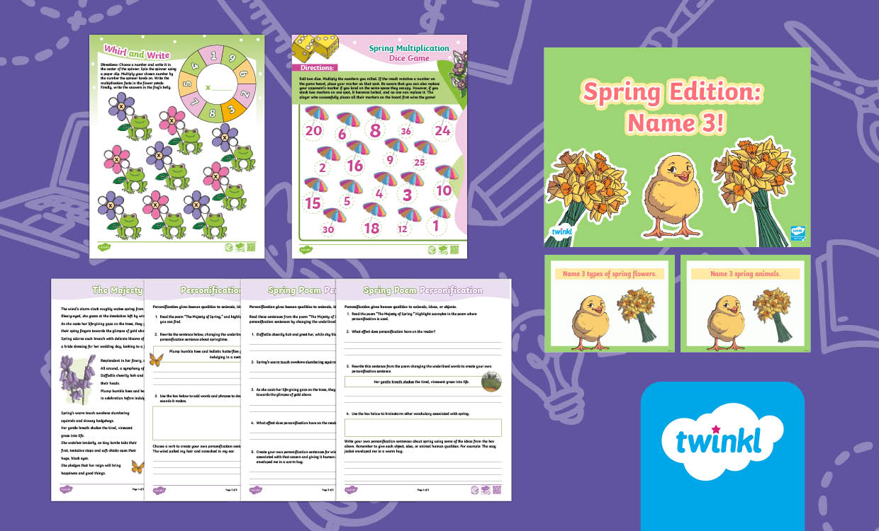 Spring Activity Bundle –  ELA & Math Games for 3rd-5th Grade