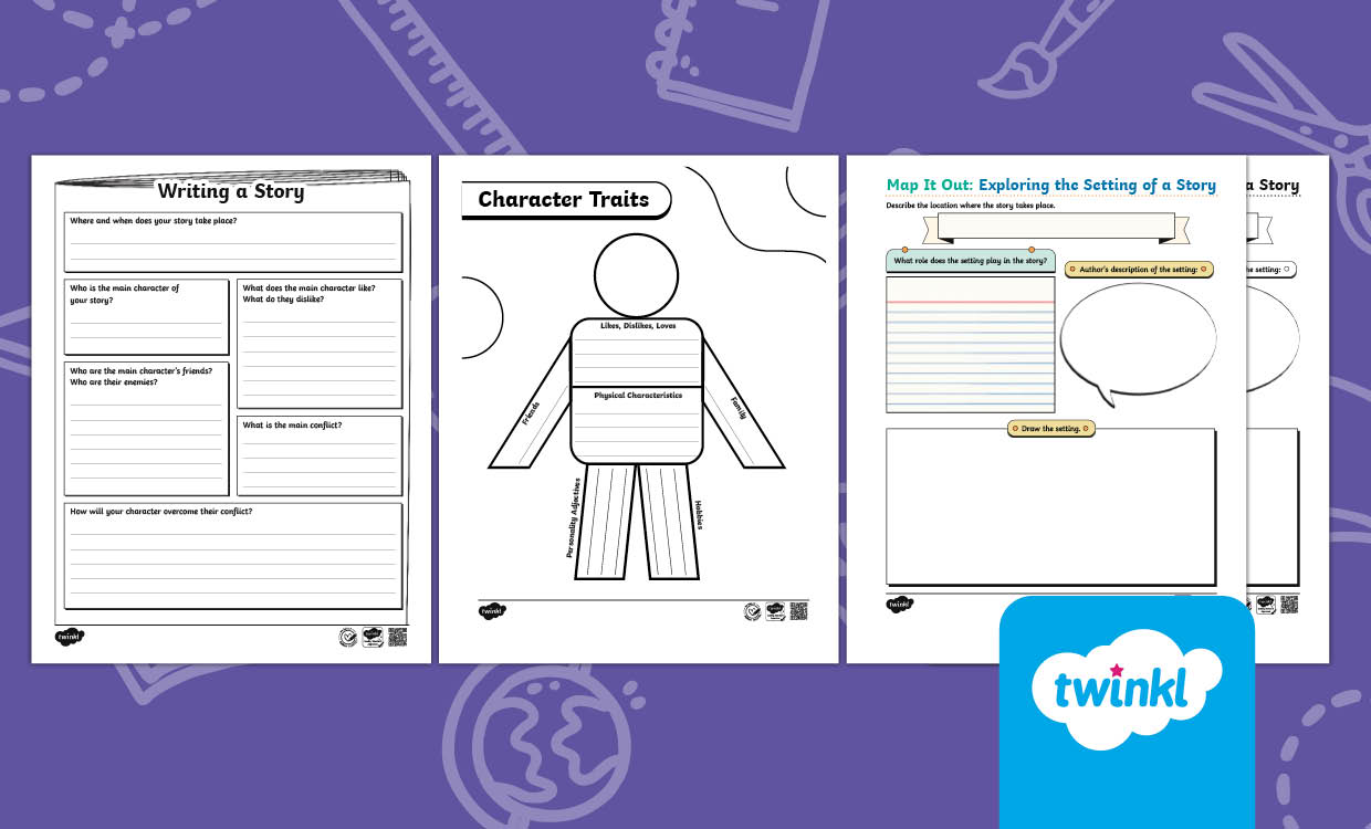 Fictional Story Writing Graphic Organizers for 3rd-5th Grade