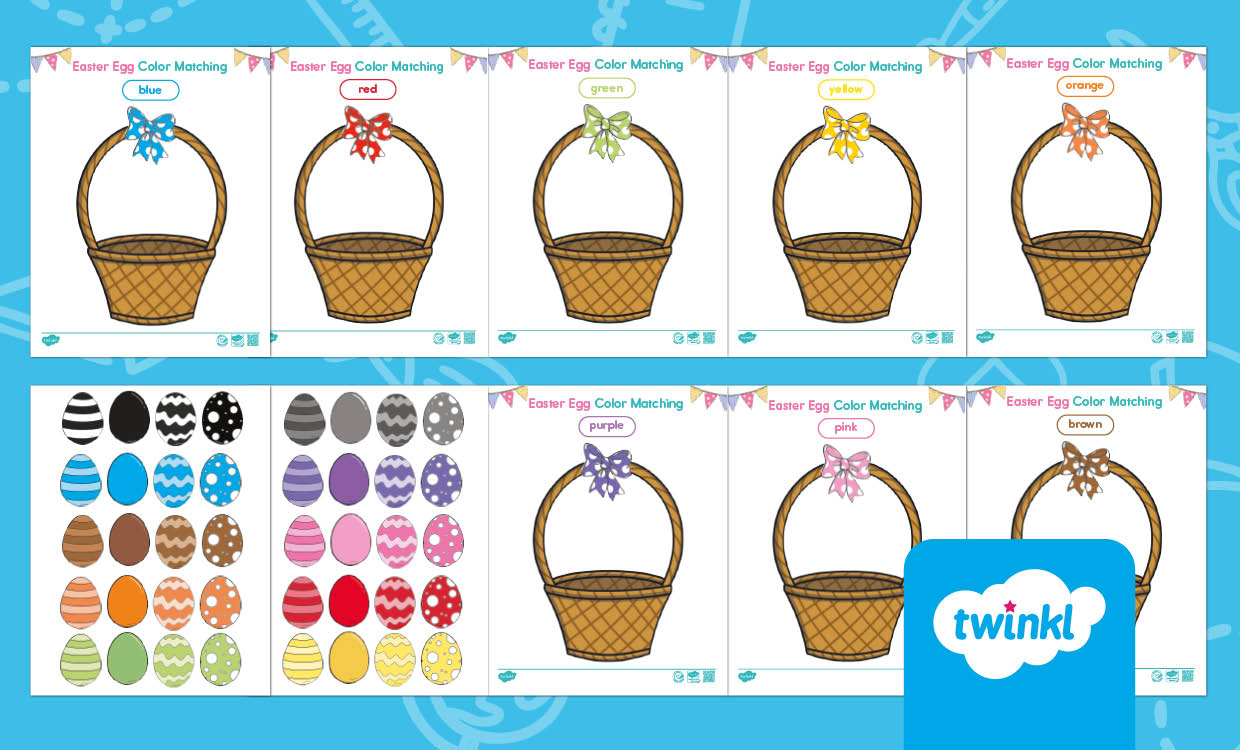 Easter Egg Color Matching Activity Mats for PK-K