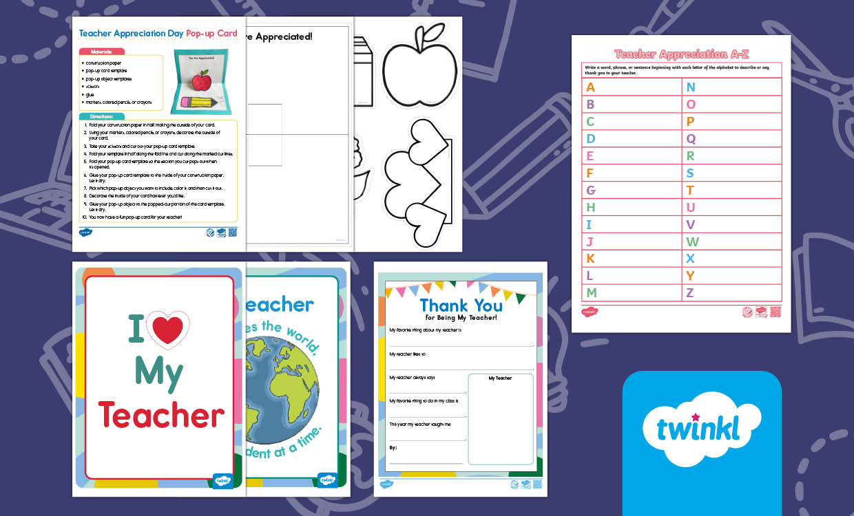 Teacher Appreciation Activity Bundle for K-2nd Grade