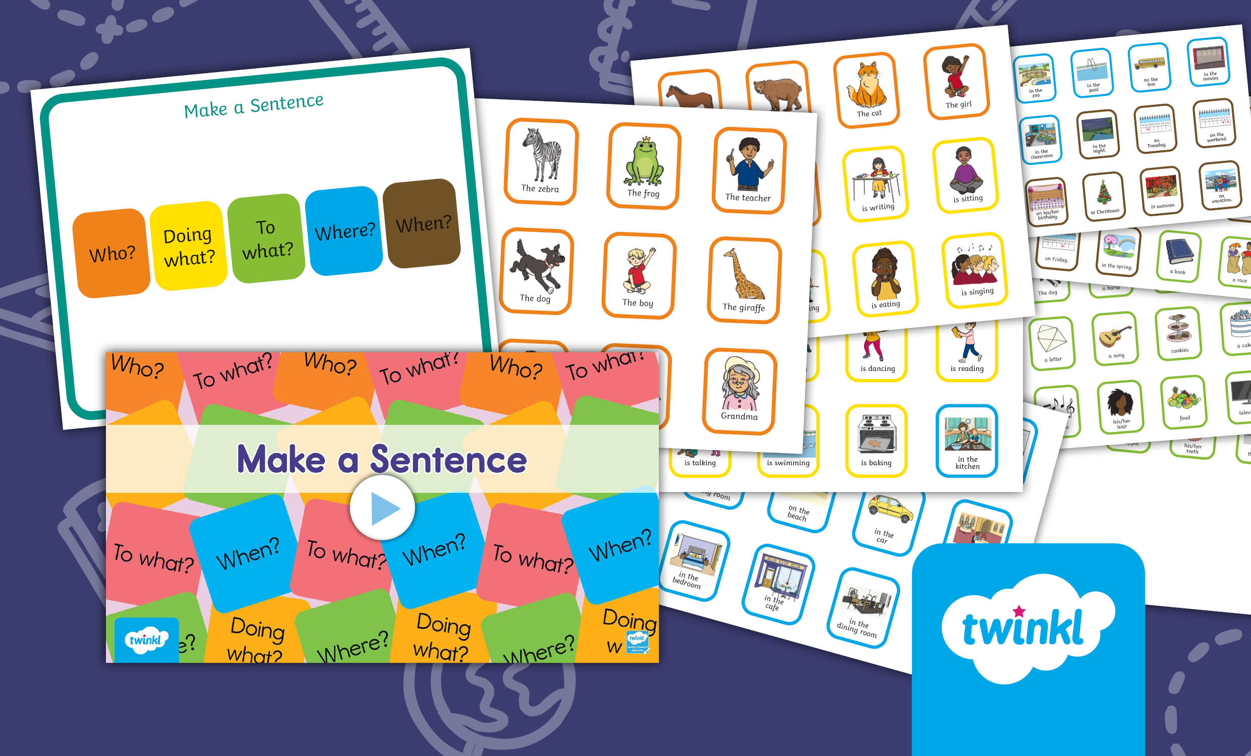 Make a Sentence Activity Bundle | Sentence Building for K-2nd Grade