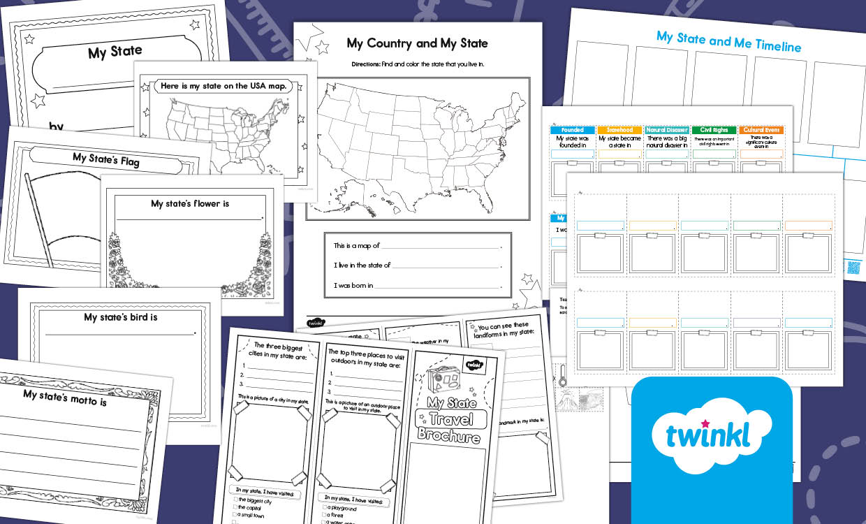 My Country and State Lesson Activities for K-2nd Grade