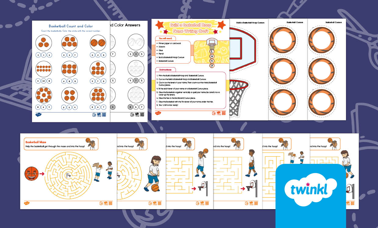 Basketball Themed Activities for K-2nd Grade